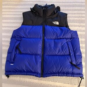 The North Face Black and Blue Puffer Vest